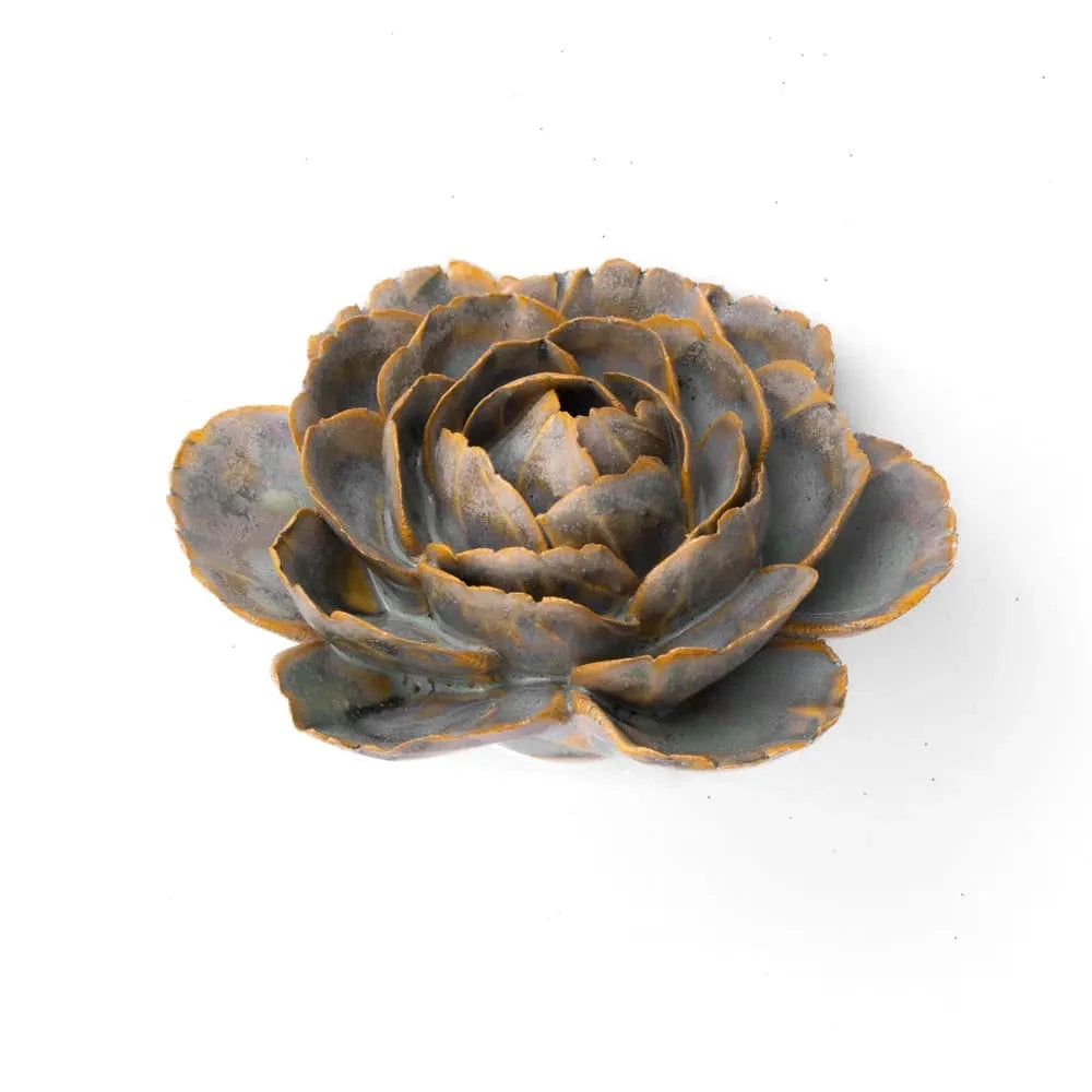 Chive Home Decor - Home Accent Ceramic Flower Wall Art Blue Green Cabbage Flower