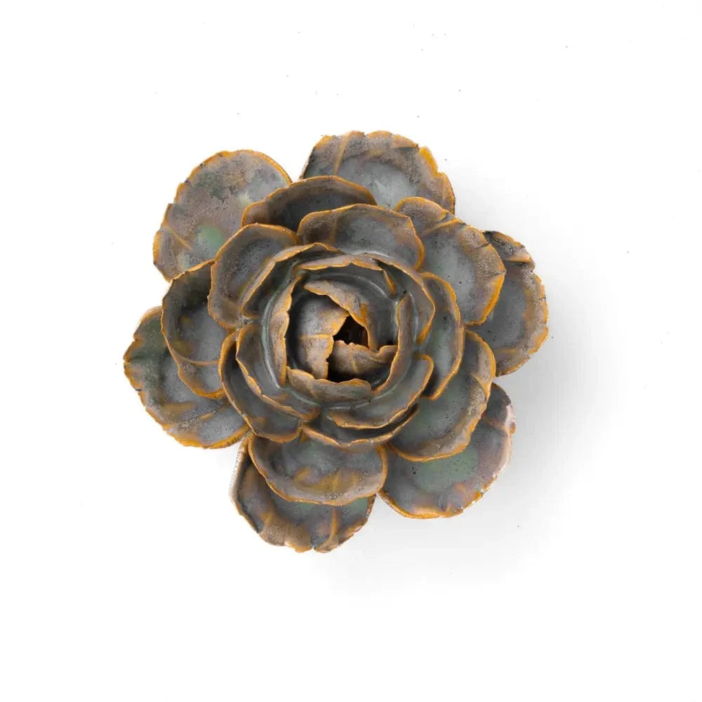 Chive Home Decor - Home Accent Ceramic Flower Wall Art Blue Green Cabbage Flower