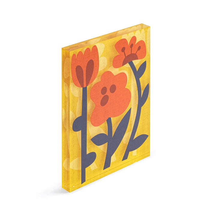 Demdaco Decor Choose Happy Together Tile Acrylic Wall Art, Spring Floral Art