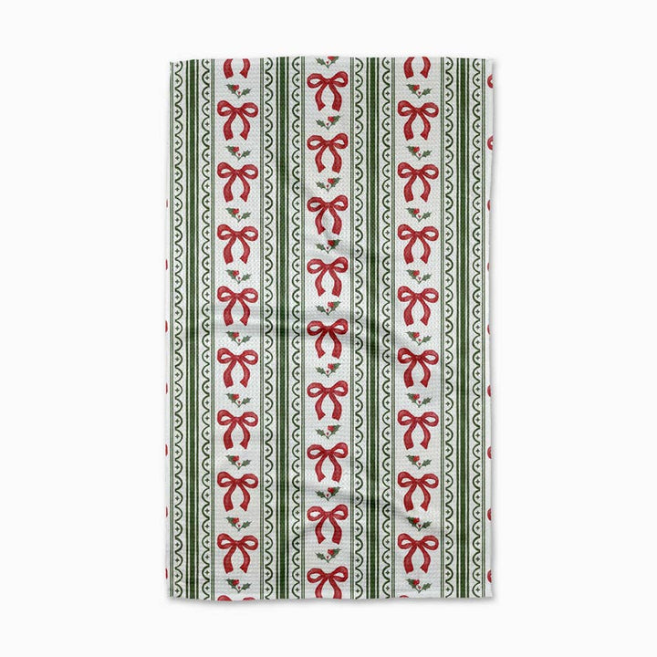 Geometry Tea Towel Christmas Bow Stripe Tea Towel