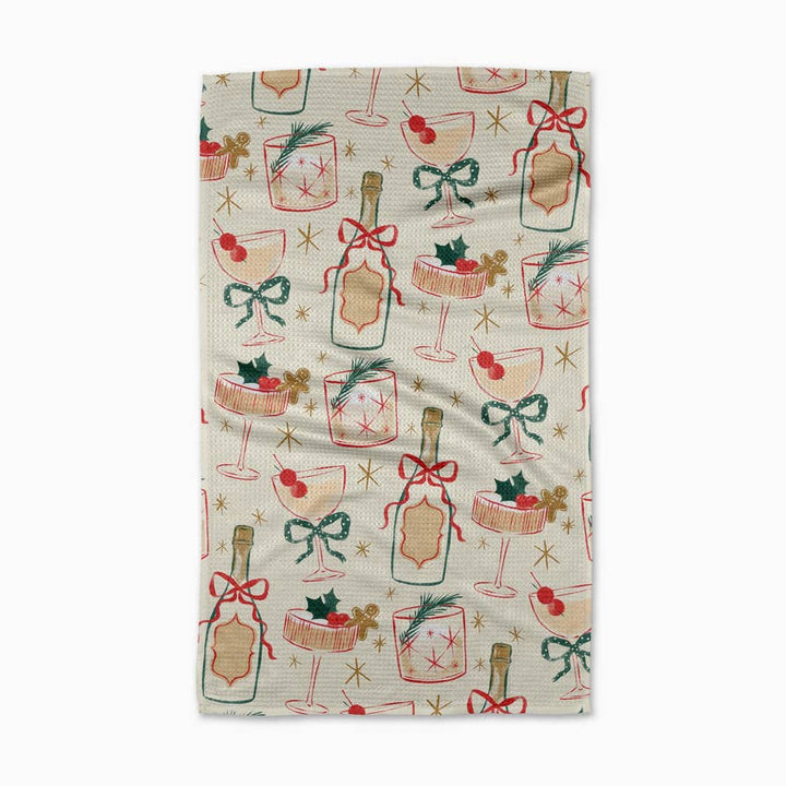 Geometry Tea Towel Christmas Cocktails Tea Towel