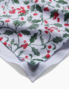 Geometry Towels Christmas Holly Tea Towel