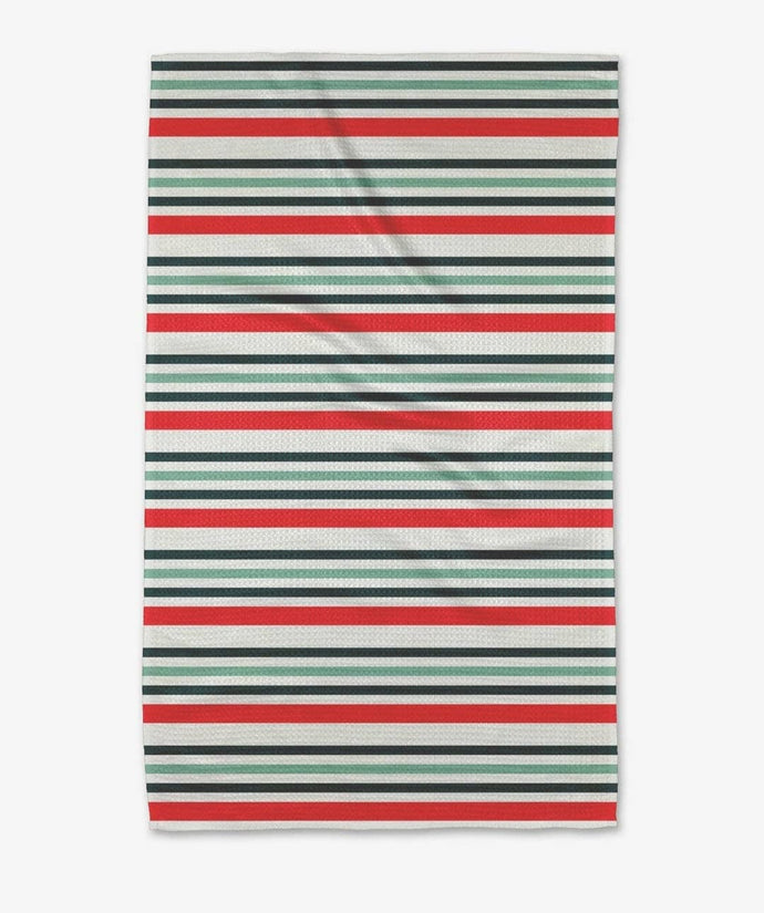 Geometry Christmas Stripes Tea Towels