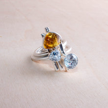 Load image into Gallery viewer, Lilly Barrack Citrine and Herkimer Stacking Rings
