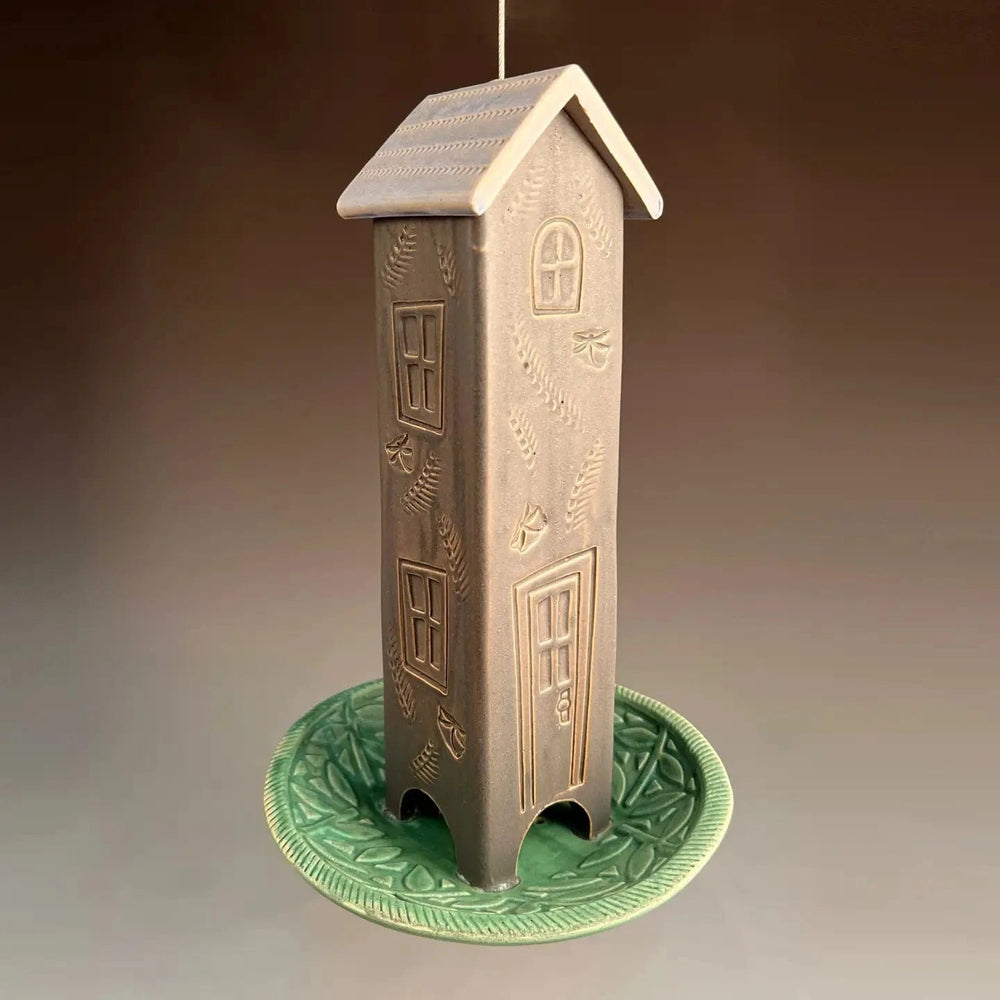 Spooner Creek Grey Clay House Bird Feeder
