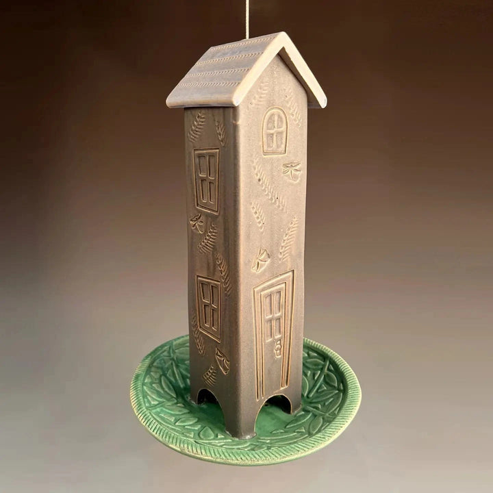 Spooner Creek Grey Clay House Bird Feeder