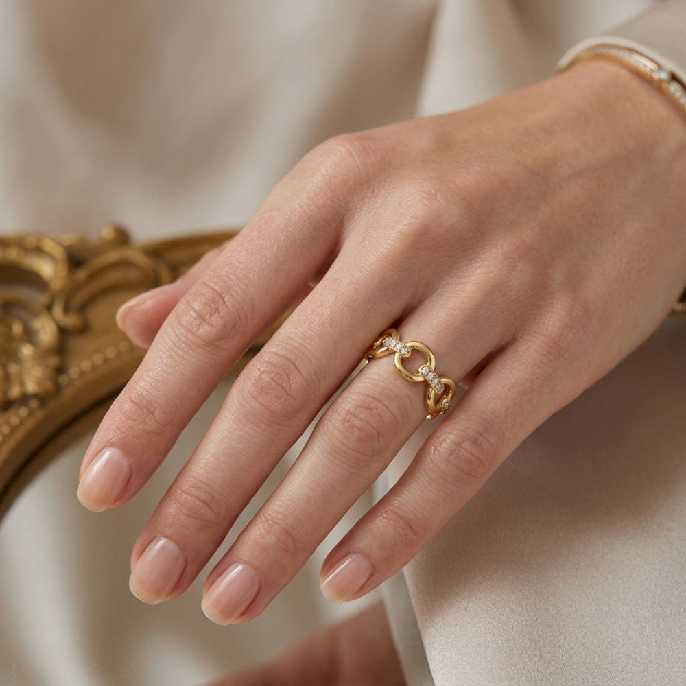 TAT2 Designs Jewelry - Rings 7 Cleo Link Ring – Gold