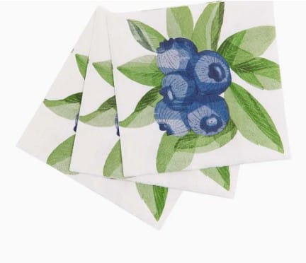 Rock Flower Paper Home Decor - Linens Cocktail Napkin Blueberry Bunch