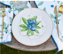 Load image into Gallery viewer, Rock Flower Paper Home Decor - Linens Cocktail Napkin Blueberry Bunch
