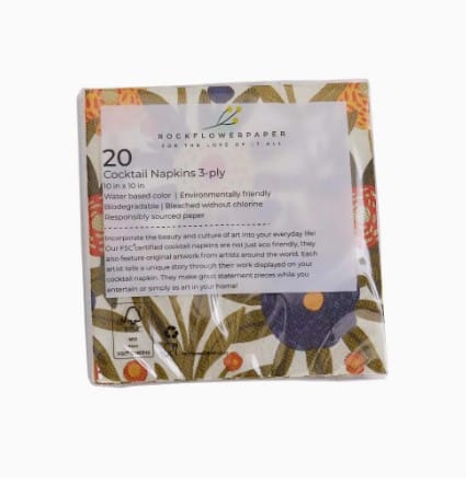 Rock Flower Paper Home Decor - Linens Cocktail Napkin Harvest Sunshine