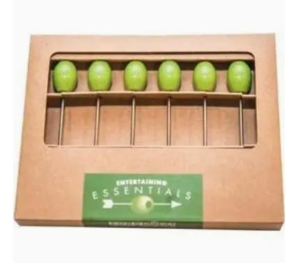 Cork Pops Bar Accessories Cocktail Picks – Olive | Set of 6 | Cork Pops