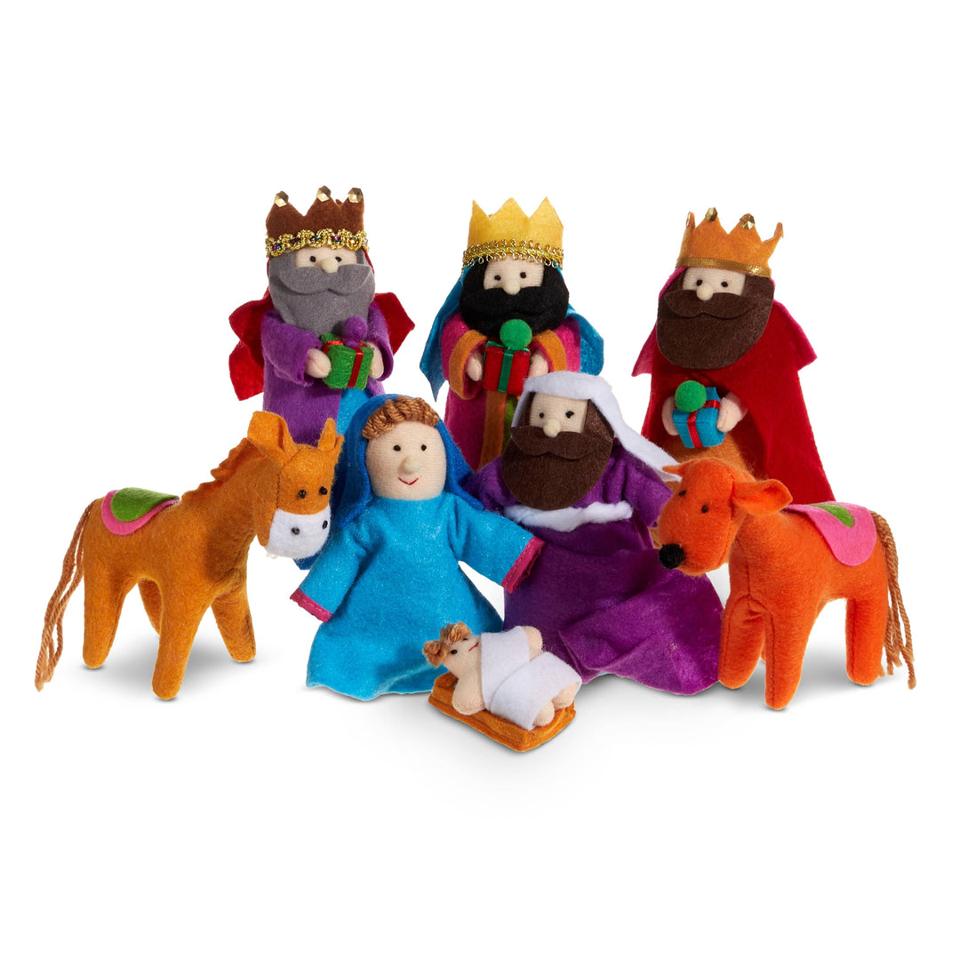 Raz Imports Inc Christmas Decor Colorful Fabric Nativity Set – 8 Pieces
