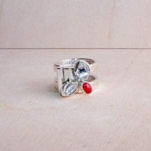 Lilly Barrack Coral Herkimer Ring