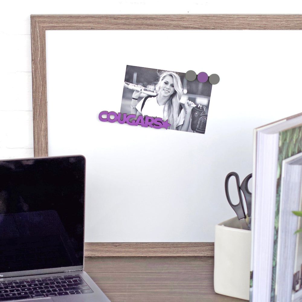Spunky Fluff Proudly handmade in South Dakota, USA Purple Cougars-Tiny Word Magnet