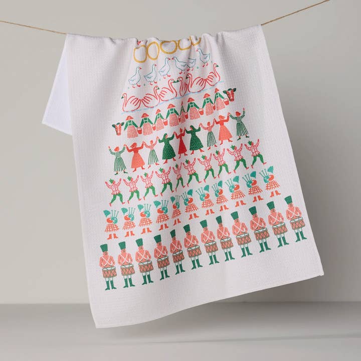 Geometry Tea Towel Counting Christmas Tea Towel