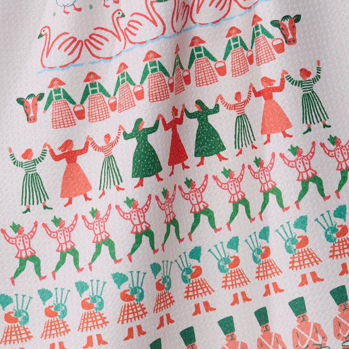 Geometry Tea Towel Counting Christmas Tea Towel