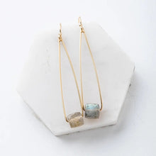 Load image into Gallery viewer, Original Hardware Proudly Handmade in Colorado, USA Labradorite Cubist Earrings
