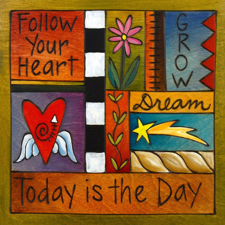 Sincerely Sticks Wall Art Daily Affirmations 6" x 6" Plaque