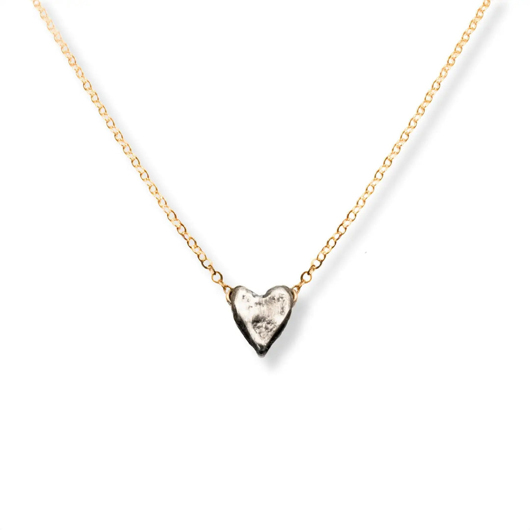 j and i jewelry Jewelry - Necklaces Dainty Silver + Gold Heart Necklace