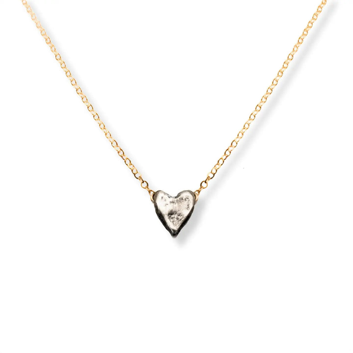 j and i jewelry Jewelry - Necklaces Dainty Silver + Gold Heart Necklace