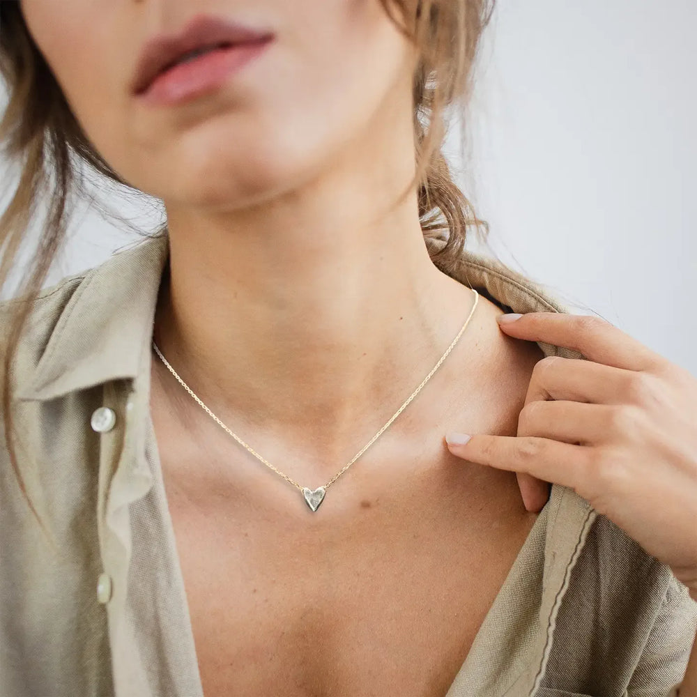 j and i jewelry Jewelry - Necklaces Dainty Silver + Gold Heart Necklace