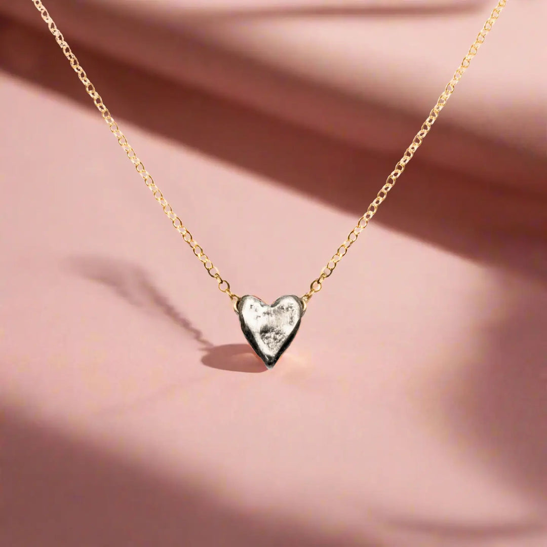 j and i jewelry Jewelry - Necklaces Dainty Silver + Gold Heart Necklace