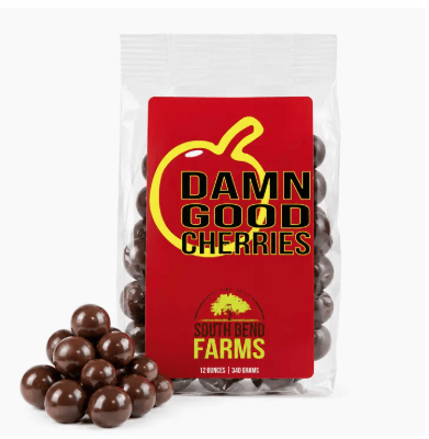 The South Bend Chocolate Company Home Decor - Kitchen Gourmet Entertaining - Food 12 oz Damn Good Milk Chocolate Covered Michigan Cherries