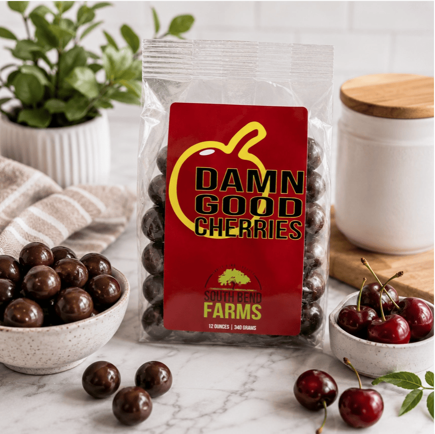 The South Bend Chocolate Company Home Decor - Kitchen Gourmet Entertaining - Food Damn Good Milk Chocolate Covered Michigan Cherries
