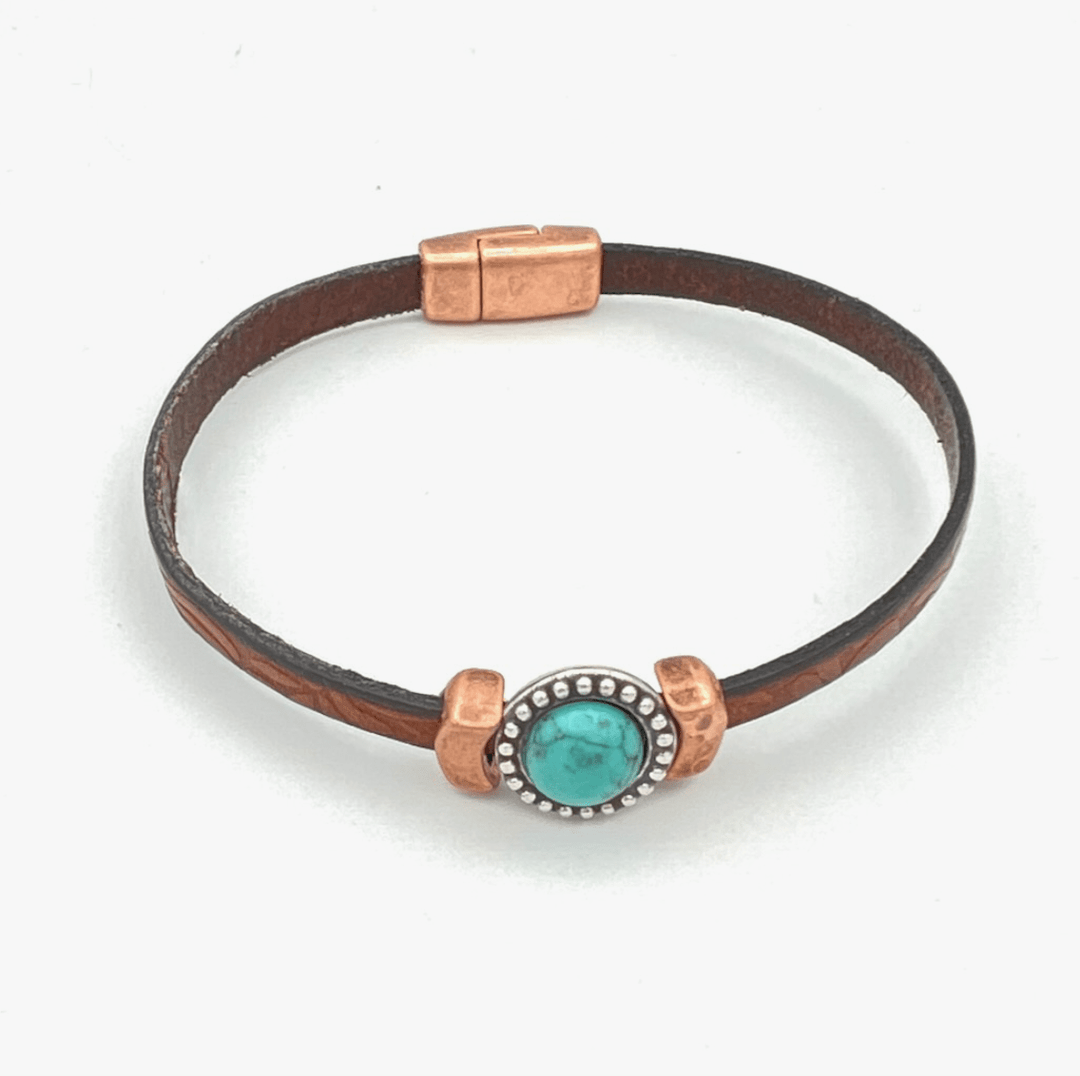Montana Leather Designs Embossed Brown DC Laredo Bracelets