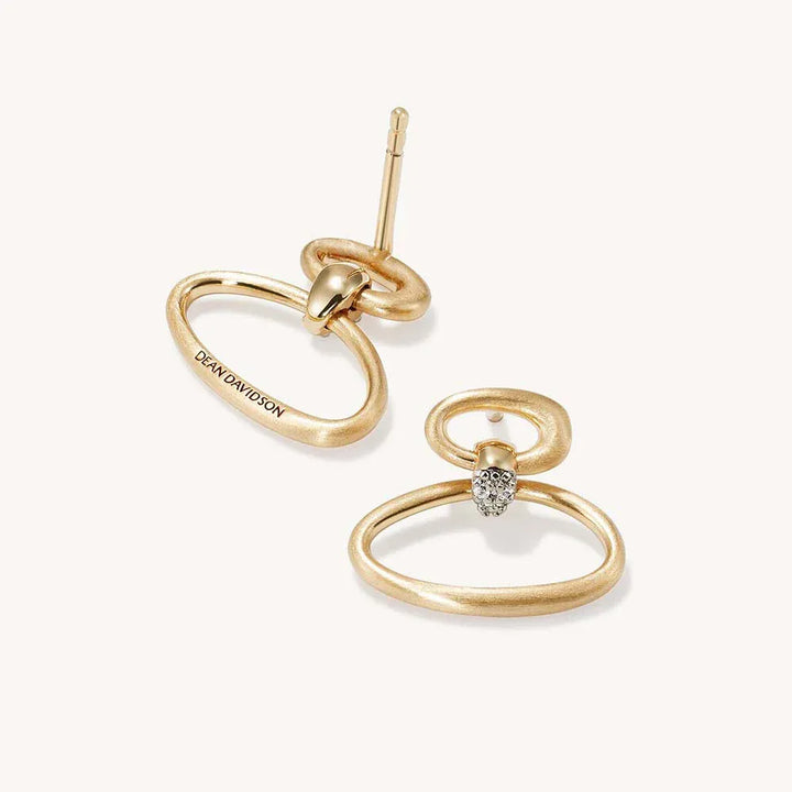 Front and back detail of Dean Davidson Celeste Droplet Earrings in gold