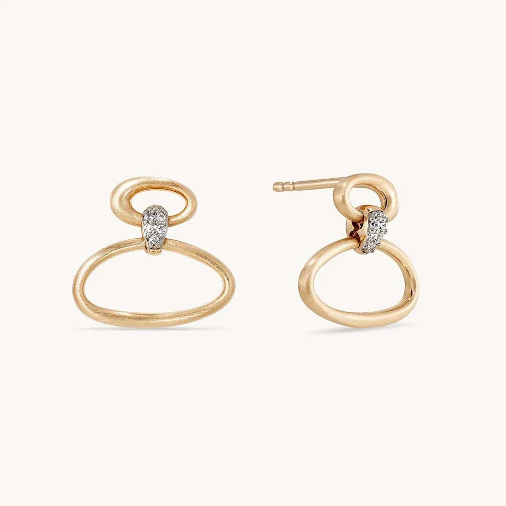 Dean Davidson Celeste Droplet Earrings in brushed gold with pavé cubic zirconia