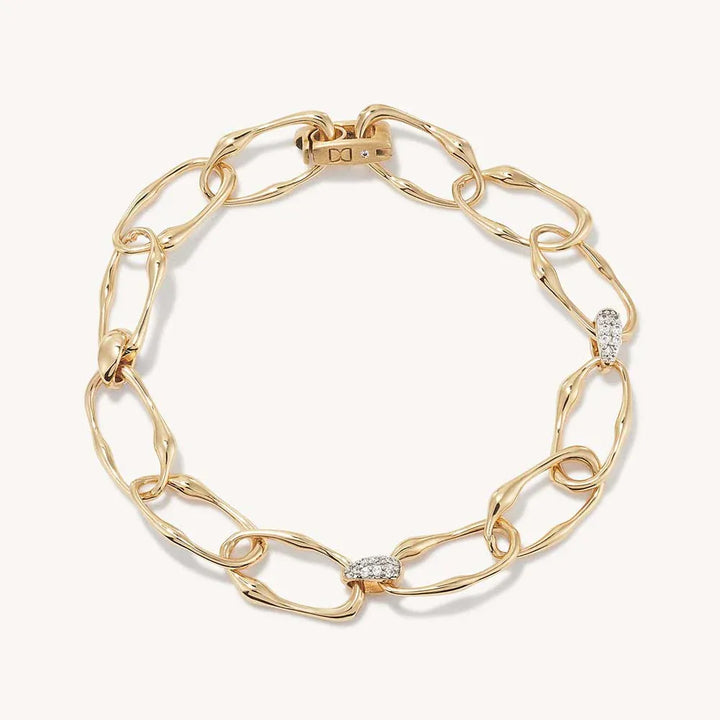 Dean Davidson Celeste Link Bracelet in gold with pavé cubic zirconia connectors