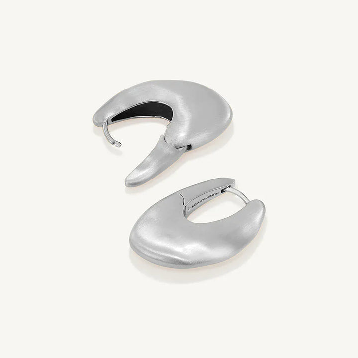 Dean Davidson Serra Hinged Hoops in brushed silver