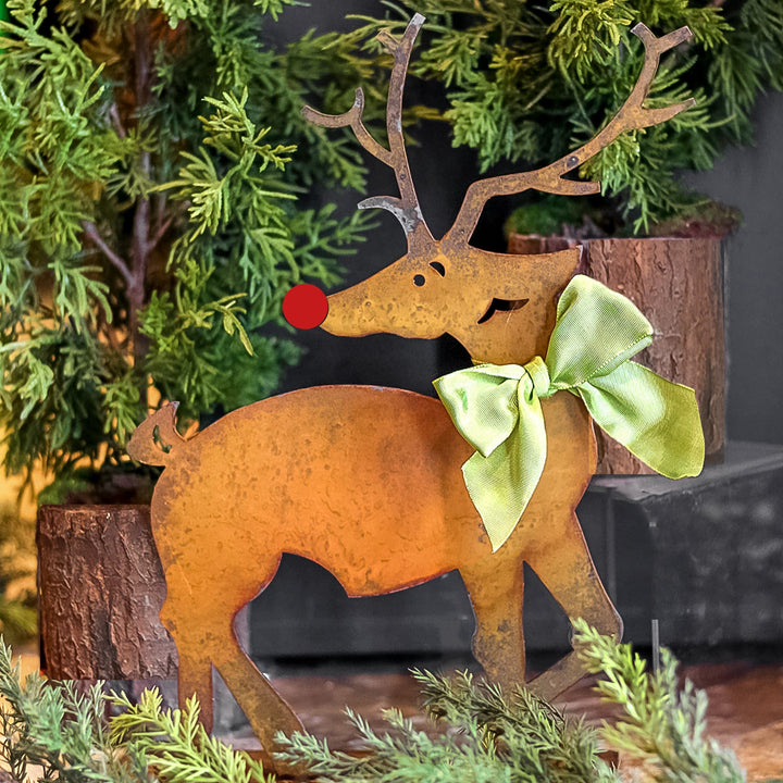 Prairie Dance Dancer tabletop metal reindeer Christmas decoration, view 3