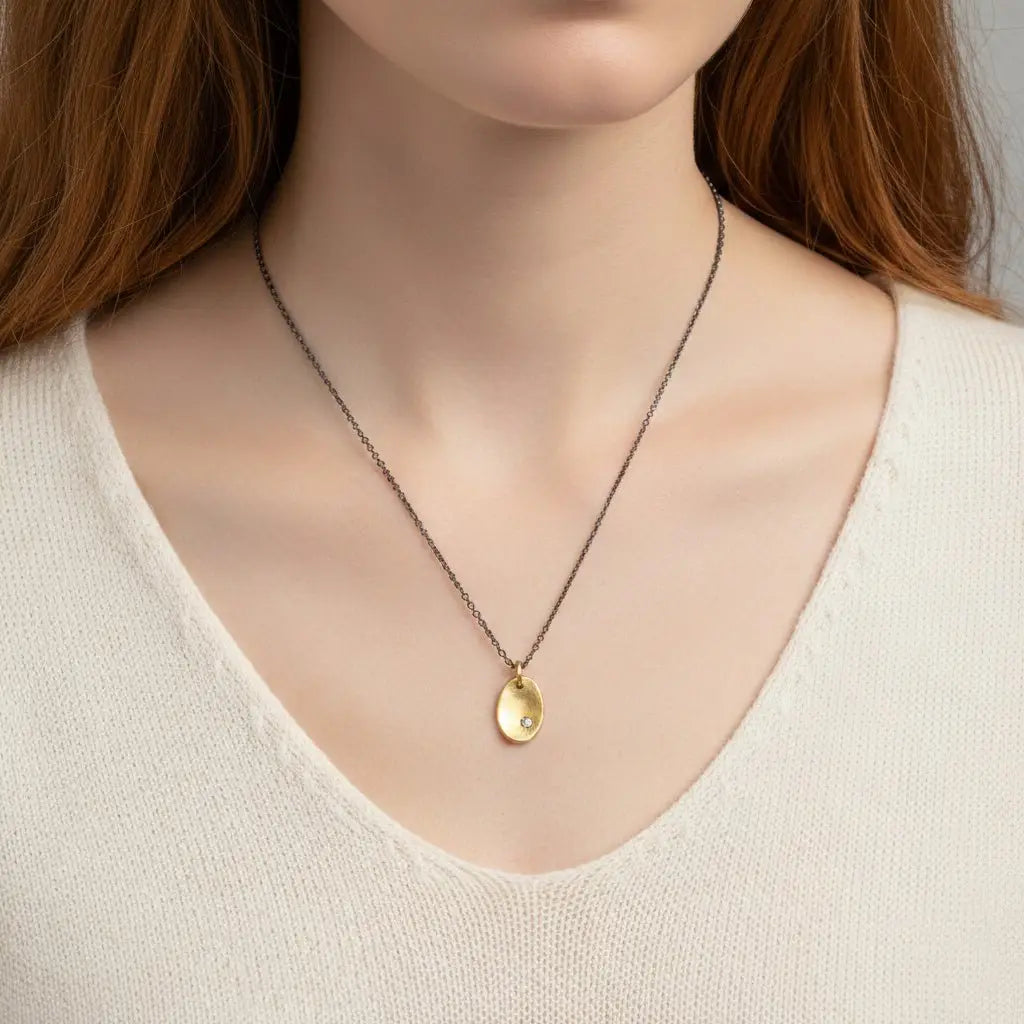 j and i jewelry Jewelry - Necklaces Diamond Gold Tab Necklace
