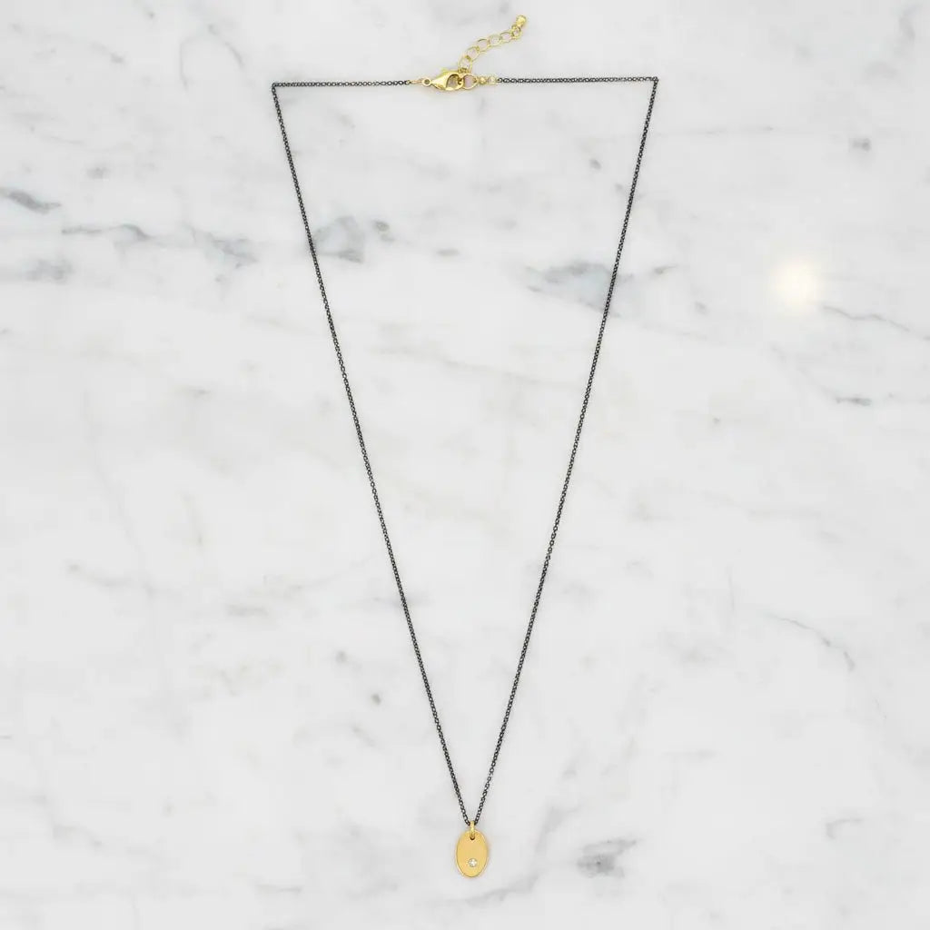 j and i jewelry Jewelry - Necklaces Diamond Gold Tab Necklace