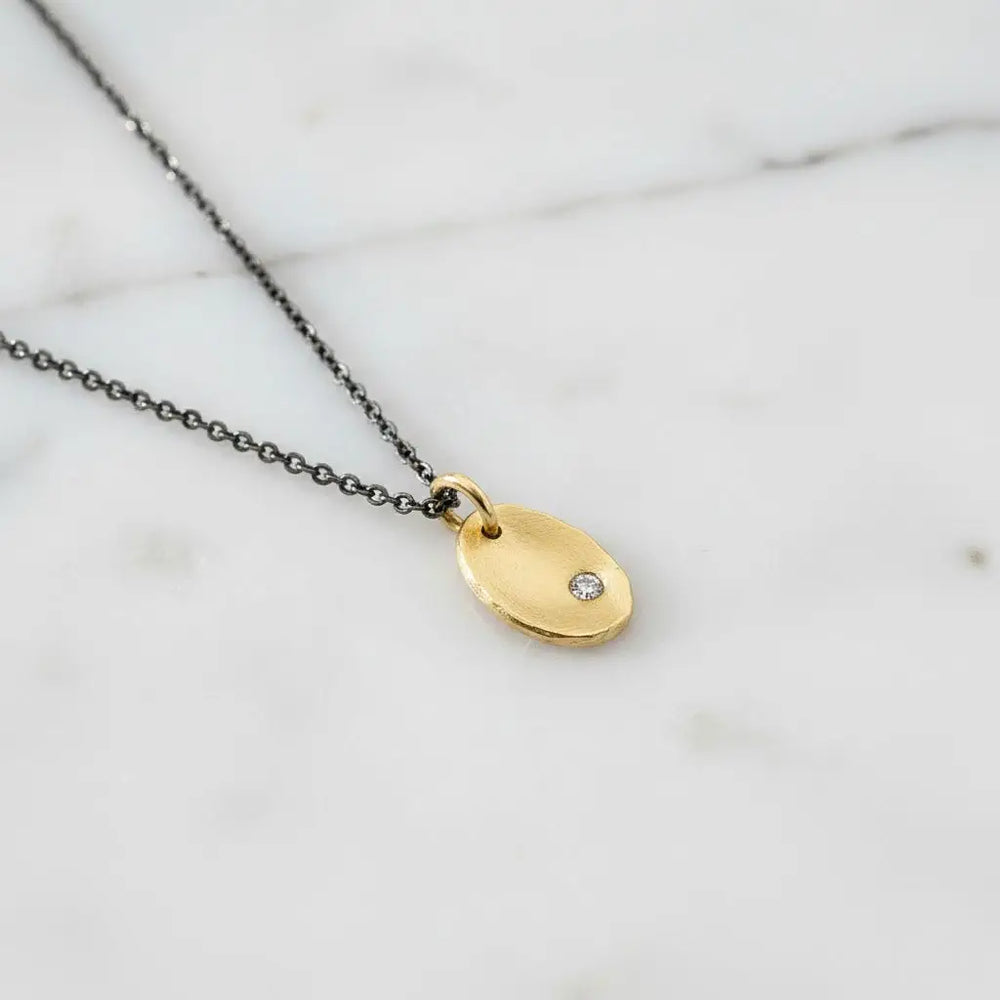 j and i jewelry Jewelry - Necklaces Diamond Gold Tab Necklace