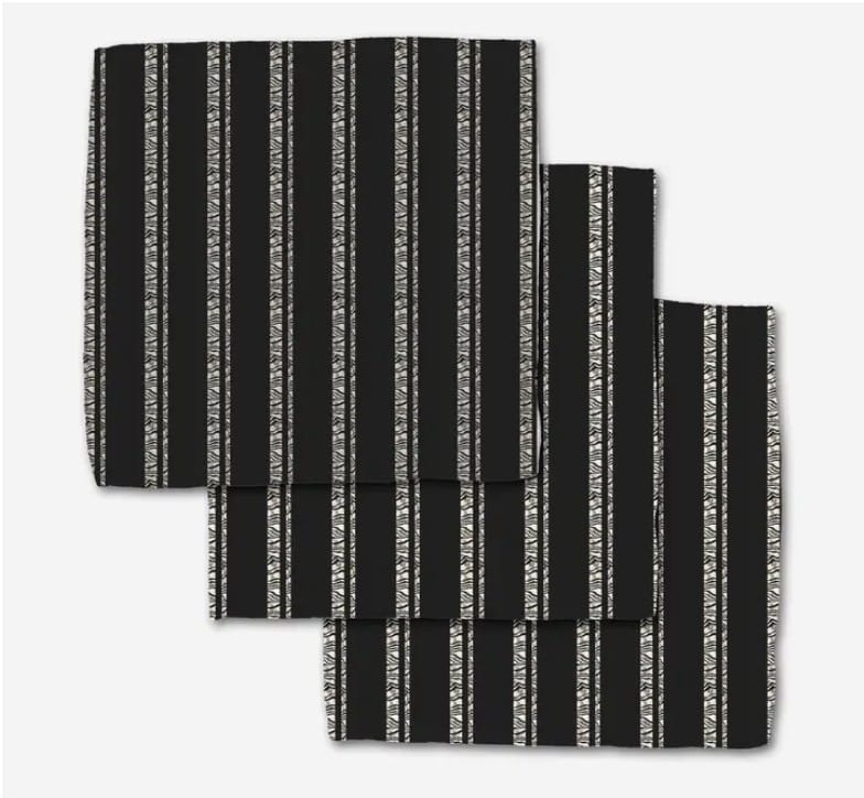 Geometry Home Decor - Linens - Geometry Kitchen Dish Cloth Set - Zebra Pin Stripe Black (3-Pack)