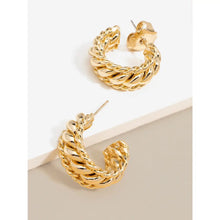 Load image into Gallery viewer, Zenzii Jewelry - Earrings Double Braided Huggie Earring | Gold
