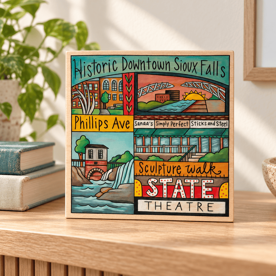 Sincerely Sticks Wall Art Downtown Sioux Falls 9" x 9" Plaque
