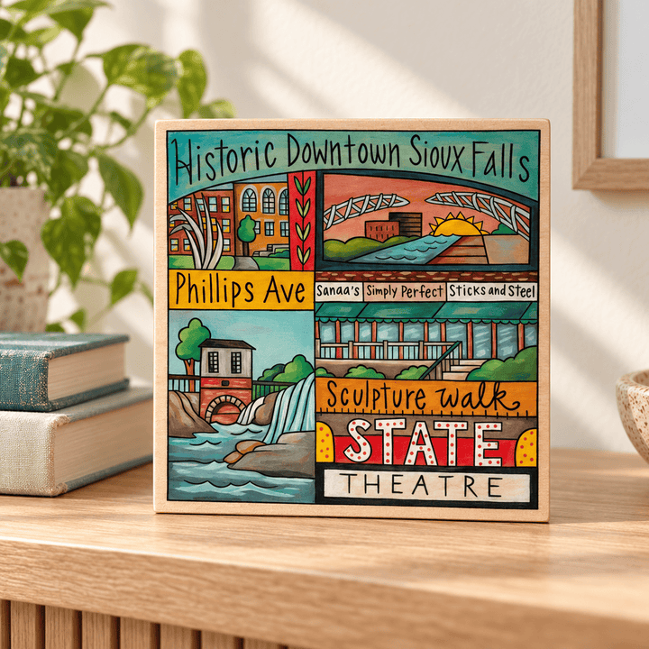 Sincerely Sticks Wall Art Downtown Sioux Falls 9" x 9" Plaque