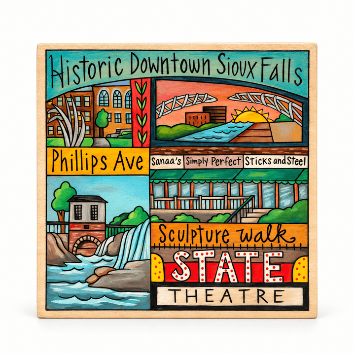 Sincerely Sticks Wall Art Downtown Sioux Falls 9" x 9" Plaque
