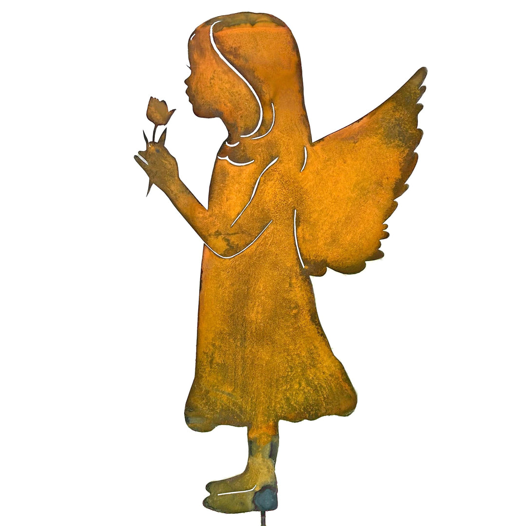 Prairie Dance Proudly Handmade in South Dakota, USA Enchanting Rusted Metal Girl Garden Angel