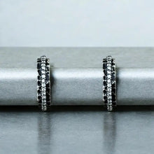 Load image into Gallery viewer, Mini Egy Crystal Thin Hoop Earring

