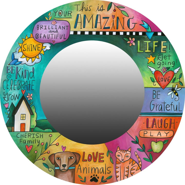 Sincerely Sticks Wall Mirrors Fairest of Them All 18" Round Mirror | Sincerely Sticks