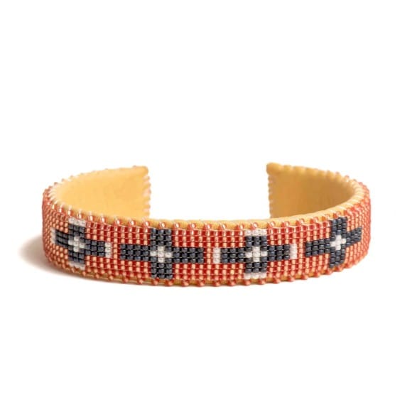 Etkie Jewelry Faith Beaded Glass Cuff- Small