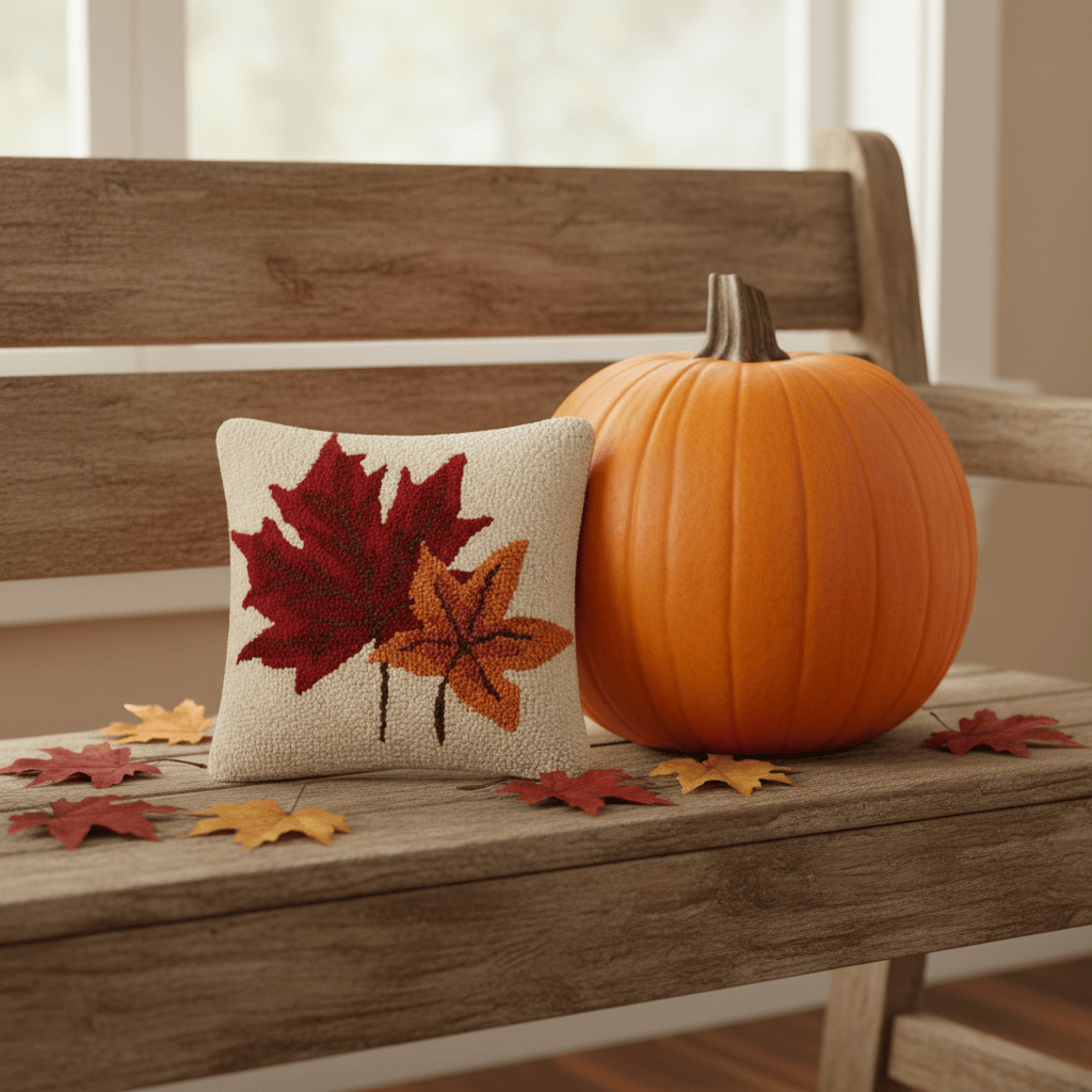 Peking Handicraft Pillow Fall Leaves Hook Pillow
