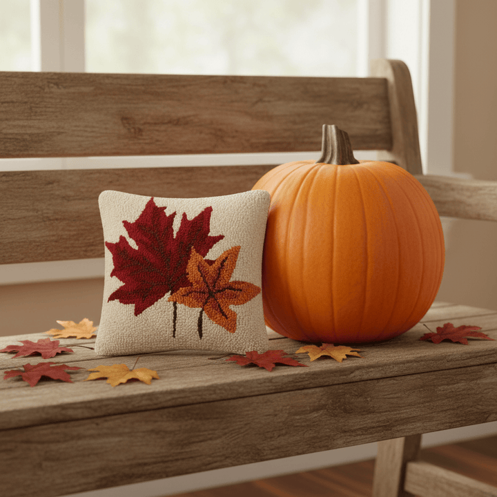 Peking Handicraft Pillow Fall Leaves Hook Pillow