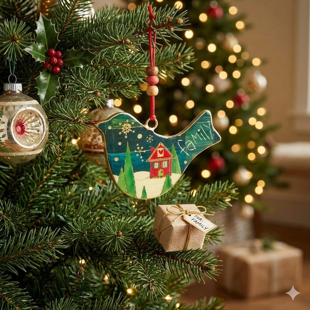 Demdaco Christmas Ornament Family Metal Bird Ornament