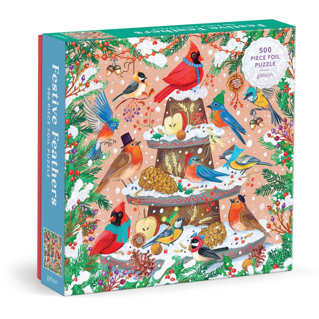 Hachette Book Group USA Puzzle Festive Feathers 500 Piece Foil Puzzle